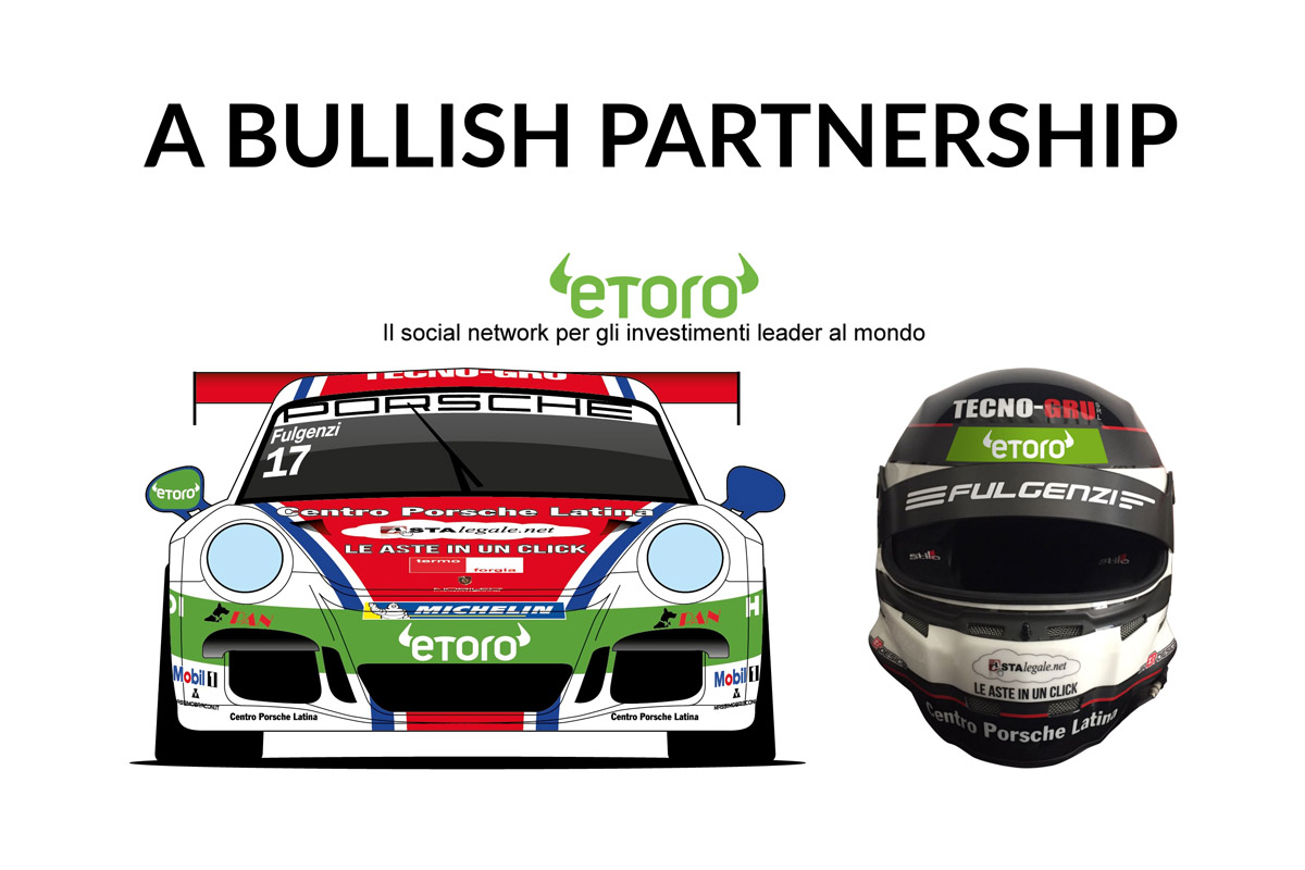 eToro nuovo partner di Enrico Fulgenzi nella Porsche Carrera Cup Italia.